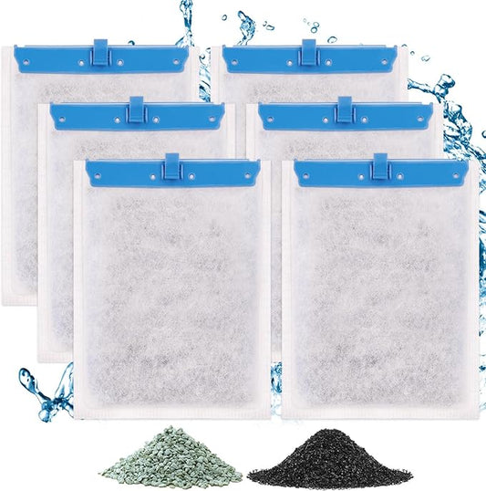 fishkeeper 6 Pack Large Filter Cartridges Compatible with Tetra Whisper Bio-Bag Filters Replacement Filter Cartridges for Whisper Power Filters 20i/40i /IQ20/30/45/60 PF20/30/40/60(Ready to Use)-PurrikoPets