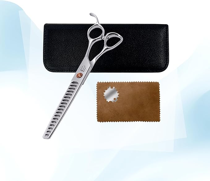 Dog Grooming Scissors: 7 inch Pet Chunker Shears Made Of Japanese 440c Advanced Stainless Steel Professional Grooming Scissors for Dogs Cats and Other Pets-PurrikoPets