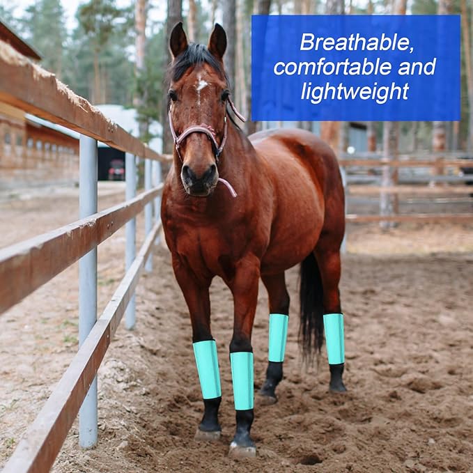 8 Pcs Mesh Fly Boots for Horse Breathable Mesh Horse Boots Protective Horse Leg Wraps Horse Leggings for Preventing Flies and Mosquitoes Bites (Light Pink, Dark Pink)-PurrikoPets