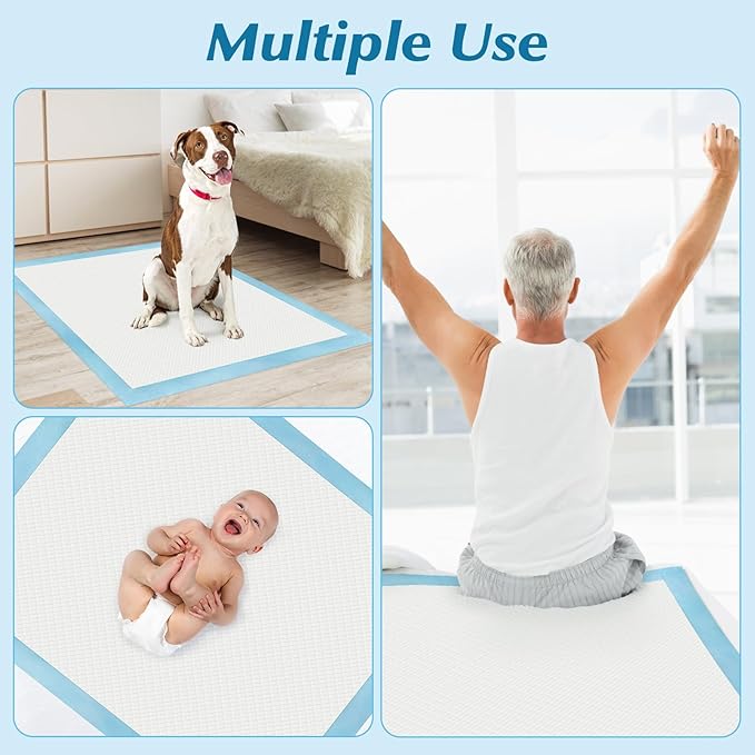 50 Count 30” x 36” Super Absorbency Disposable Underpads, Leakproof Quick Drying, Baby Puppy & Adults Bed Pads Disposable Adults, Dog Pee Pads Extra Large, XXL Incontinence Pads-PurrikoPets
