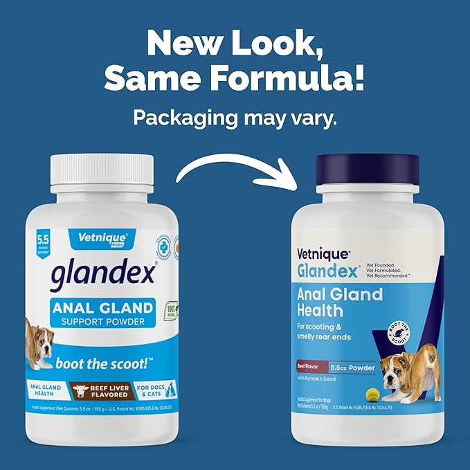 Glandex Dog Fiber Supplement Powder for Anal Glands with Pumpkin, Digestive Enzymes & Probiotics - Vet Recommended (Regular or Advanced Strength) - Boot The Scoot (5.5oz Powder, Beef Liver)-PurrikoPets