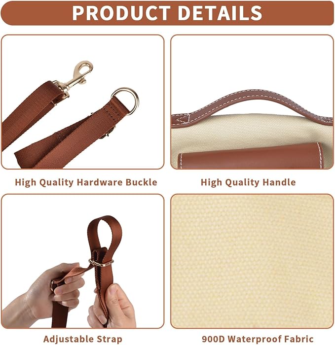 Dog Lift Harness Dog Carrier VES Harness Adjustable Leash with Small Puppy Treat Bag,Fits Most Cars,L-PurrikoPets