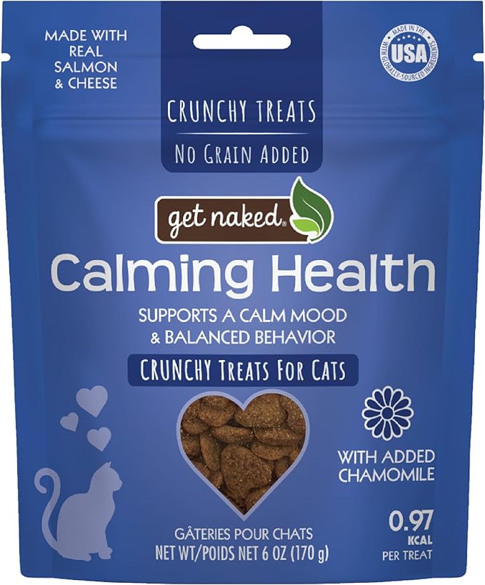Get Naked Cat Calming Treats Salmon & Cheese Flavor, Crunchy, Calming Health, 6-oz Bag-PurrikoPets