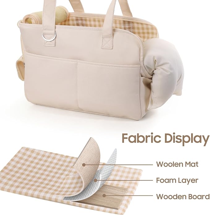 Dog Purse Carrier for Small Dogs, Soft Soft Sided Folding Dog Carriers for Small Dogs Medium Cats Puppies up to 15 Lbs, Washable Breathable Puppy Carrier for Outdoor Travel (Large Beige)-PurrikoPets