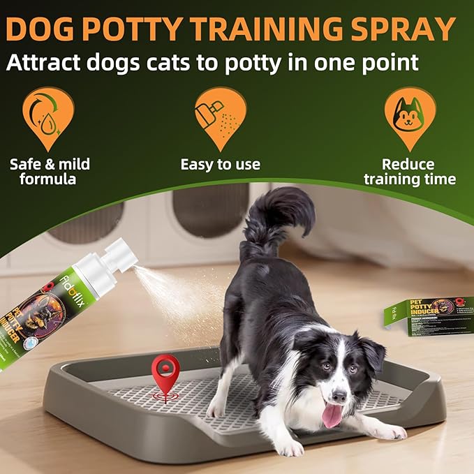 Dog Potty Training Spray for Dogs and Puppies - Go Here Attractant Spray to Pee and Poop in One Spot,Safe & Effective Puppy Pee Spray Indoor & Outdoor-Dog Training & Housebreaking Aid -100ml-PurrikoPets