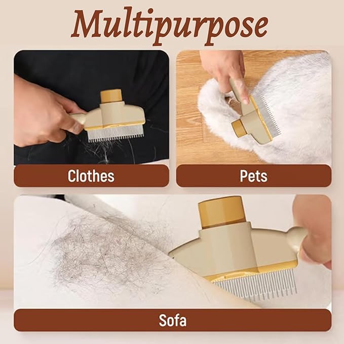 2 Pcs Brush for Cats, brush Cat Comb, Avatore brushs-Removes Fur & Relieves Pain, Upgrade Dog and Cat Hair Removal with Release Button, Multi-function Grooming Brushs for Short&Long Cats-PurrikoPets