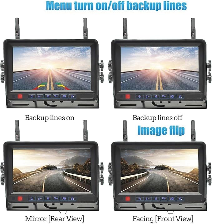 FalconEye Electronics 2nd Generation 200-300Ft Wireless Range Backup Camera for Trucks, Fleets. HD, 7inch LCD (1 Cam System)-PurrikoPets