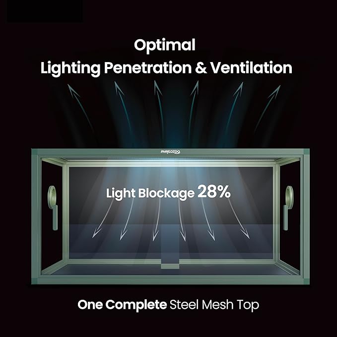 50 Gallon Bearded Dragon Tank, Reptile Enclosure for Easy Maintenance, Front Opening Reptile Tank with Top Screen Ventilation & Glass Sliding Door 36''x18''x18''-PurrikoPets