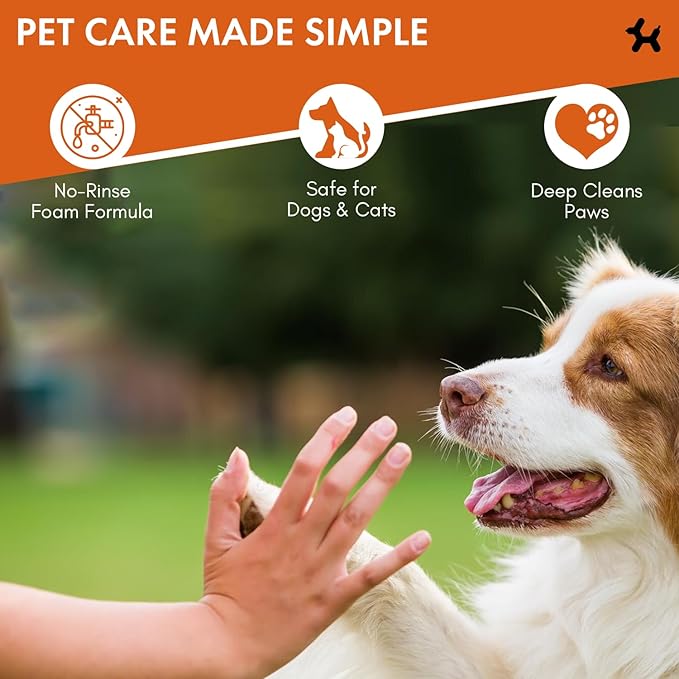 Dog Paw Cleaner | Gentle & PH-Balanced | Dog Paw Wash for All Breeds | Nourishing Formula with Aloe Vera | Portable & Easy-to-Use | Paw Cleaning Foam with Silicone Brush - 5.1 Fl Oz-PurrikoPets