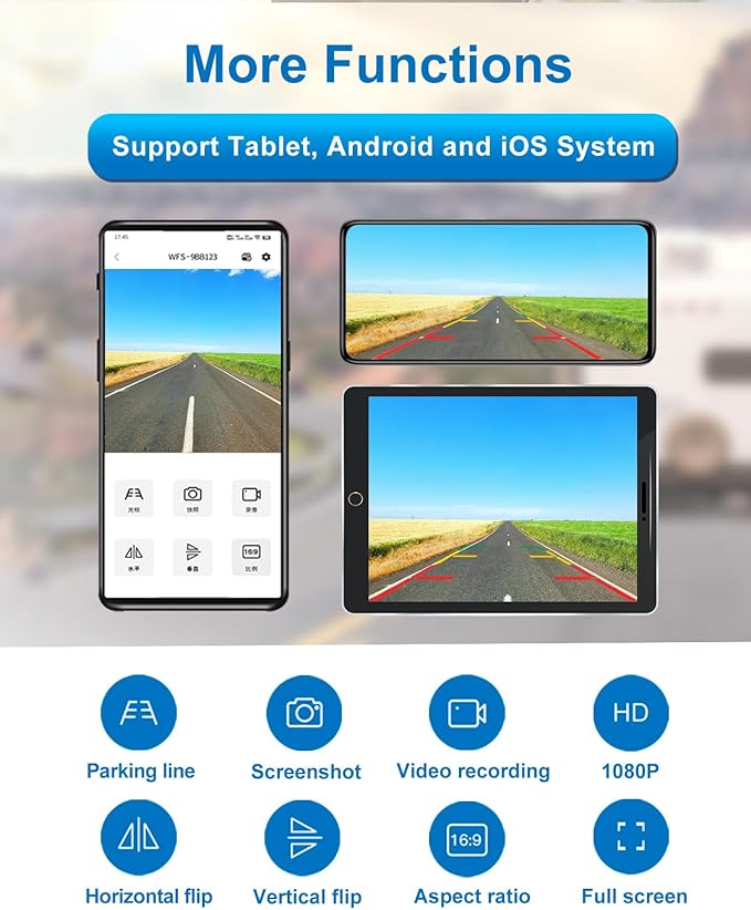 1080P Magnetic Wireless Backup Camera, WiFi Hitch Camera with Long-Lasting Battery,Night Vision,IP69K, Easy Installation for RVs, Trucks, Trailers, Compatible with iPhone,iPad, Android Devices-PurrikoPets