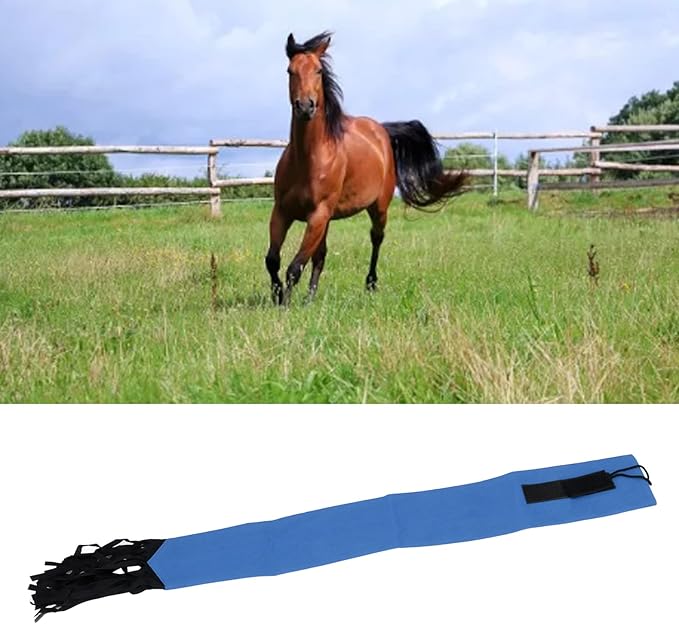 GLOGLOW Horse Tail Bag, Design Horse Tail Guard with Fringe for Keep Tail and Protected (Blue)-PurrikoPets
