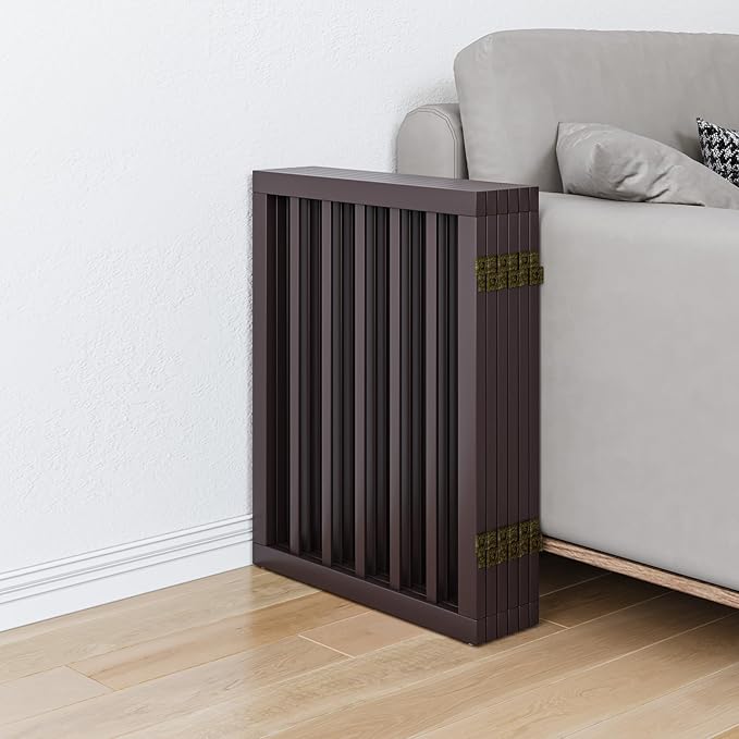 Dog Gates for The House Doorways Extra Wide 110 Inches Wood Freestanding Pet Gates for Dogs Indoor Fence with Support Stands-PurrikoPets