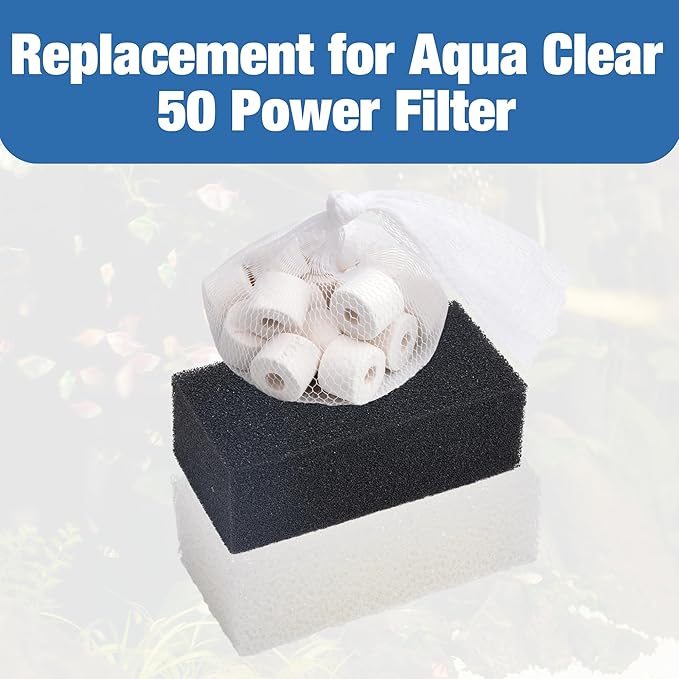 4 Sets of Three-Stage Filtration Maintenance Kit for Fish Tank Filters Replacement for Aquaclear 50 Power Filter Fish Tank Filter for 20- to 50-Gallon Aquariums-PurrikoPets