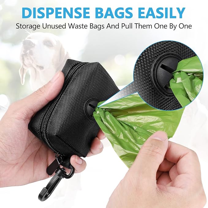 Dog Waste Bag Dispenser Pet Poop Bags Holder for Doggie Waste Bags Dispensers Soft Fabric Zipper Small Doggy Puppy Pouch for Leash Accessory Attachment with Carrier,2PCS Purple-PurrikoPets