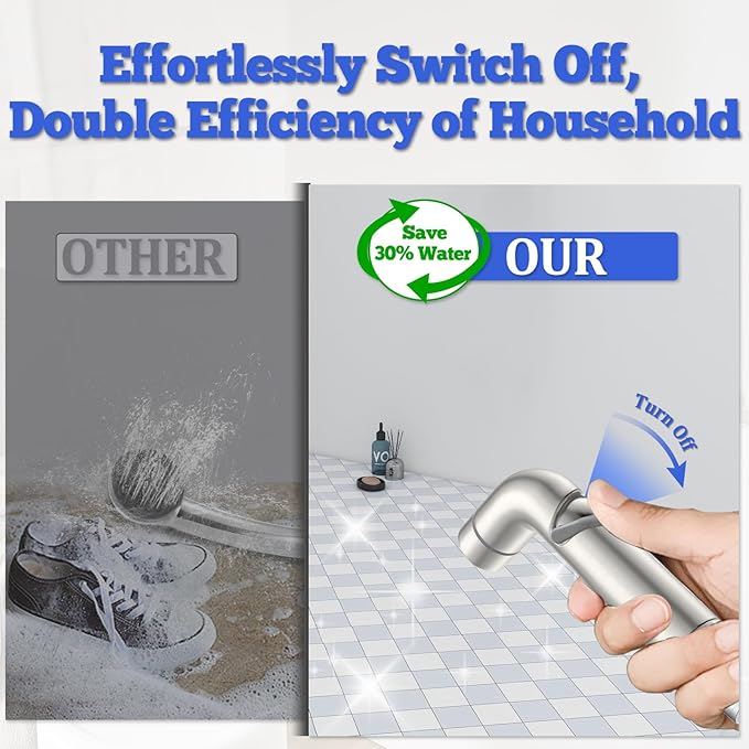 Dog Shower Attachment Metal, YDmeet Pet Shower Attachment for Fast and Clean Pet Bathing and Dog Washing, Brass Shower diverter, Adjustable Pet Shower Sprayer, 8 ft Hose and Shower Holder, Brushed-PurrikoPets