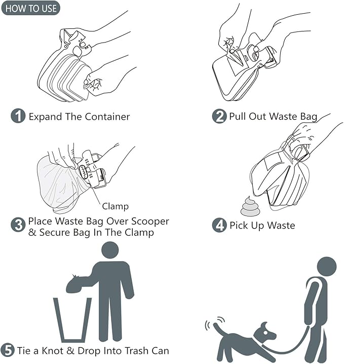 Dog Pooper Scooper, Portable Poop Scooper Handheld Size for Walking Large and Small Dogs Outside Yard or Travel Outdoors, Pup Poop Scoop with Container and 30pcs Pet Waste Bag Attachment, Blue-PurrikoPets