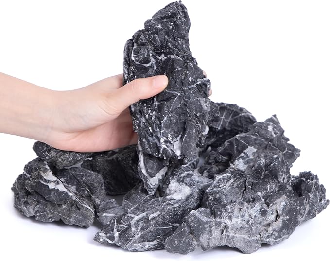 2-4 Inches Natural Seiryu Stone 10 PCS Aquarium Rocks for Aquascaping, Aquarium Landscaping, Terrariums, Fish Tank Decoration, Vivariums, Paludarium, Reptile and Amphibian Enclosures-PurrikoPets