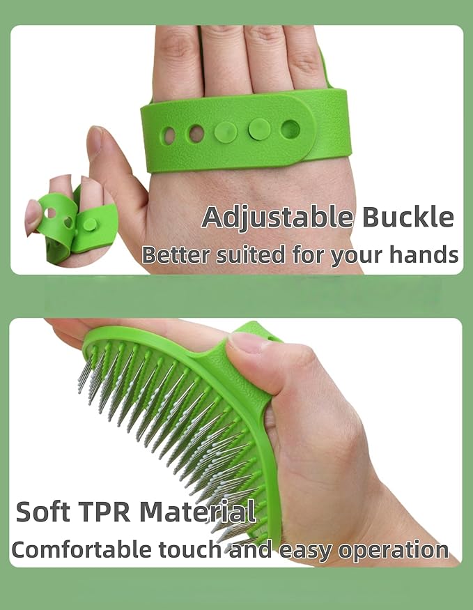 4-Pack Silicone Cat Brush Set, Pet Scratcher and Massager – Adjustable Pet Deshedding Brush, Bath Brush for Cats and Dogs, Suitable for Furniture Legs & Corners (Needle Style - 2PCS (Blue + Green))-PurrikoPets