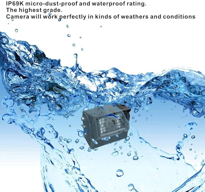 AHD 1080P 7" Reverse Rear View Backup Dual Camera System, Two Cameras with Night Vision Waterproof IP69K Vibration-Proof 10G for Truck/Trailer/RV/Bulldozer/Crop Sprayer/Agricultural Equipment-PurrikoPets