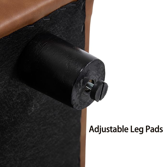 55" End of Bed Storage Bench Ottoman for Bedroom, Faux Leather Upholstered Entryway Bench Long Window Seating for Corner/Living Room/Recption Room/Office/Shop, Brown-PurrikoPets