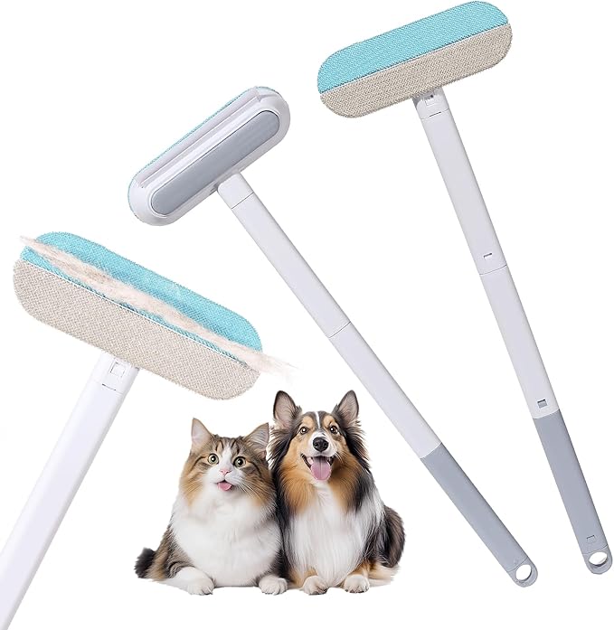 4-in-1 Pet Deshedding Tool for Cats and Dogs, a Multi-Functional pet Hair Remover. This extendable Dog and cat Hair Removal Brush is Suitable for Furniture, Sofas, and Carpets-PurrikoPets