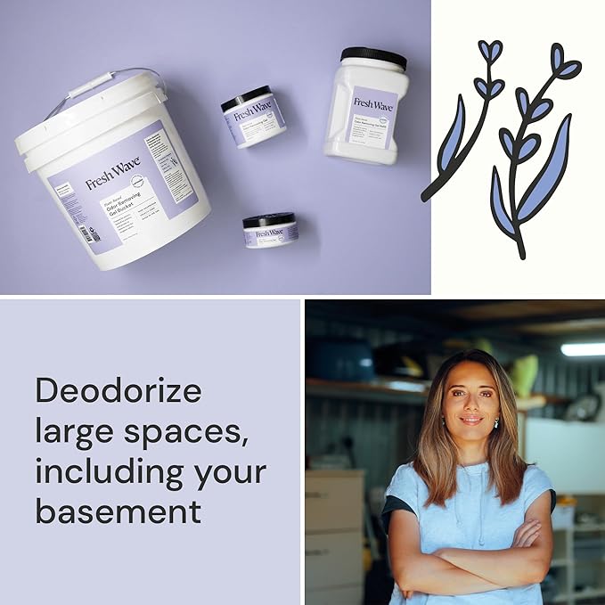 Fresh Wave Odor Removing Gel Bucket, 15.5 lb. (248 oz.) | Lavender Scent Refill | Odor Absorbers for Home | Safer Odor Relief | Natural Plant-Based Odor Eliminator | For Cooking, Trash & Pets-PurrikoPets