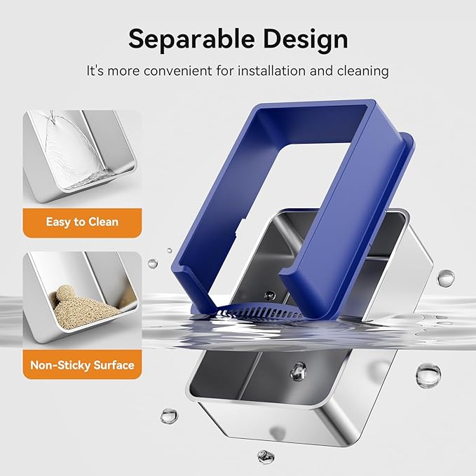 28" Extra Large Stainless Steel Cat Litter Boxes with Lid Metal Cat Litterbox Pan for Big Cats and Multiple Cats, Anti-Leakage, Easy Cleaning, Include Scoop-PurrikoPets