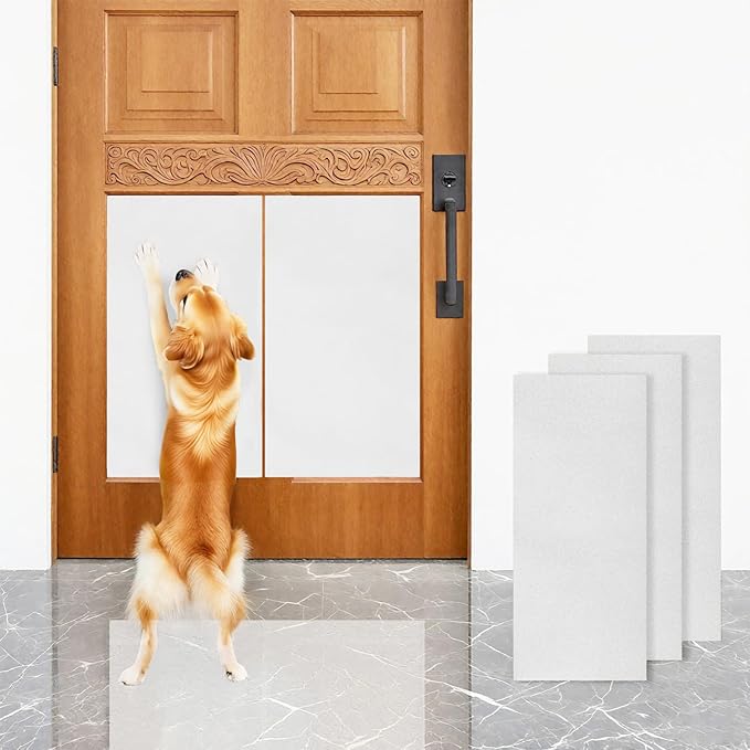 6 PCS Pet Nail Self Adhesive Replacement Emery Paper Fits Most Dog Scratch Pad Cat Litter Box DIY on The Places Where Pets Like to Scratch (10in*17.7in, White)-PurrikoPets