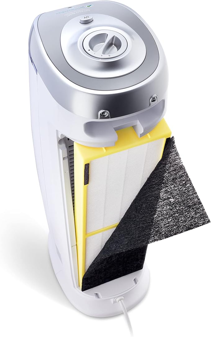 GermGuardian Air Purifier with HEPA 13 Filter, Removes 99.97% of Pollutants, Covers 743 Sq. Foot Room in 1 Hour, UV-C Light Helps Reduce Germs, 22 Inch, 2-Pack, White, AC4825W2PK-PurrikoPets