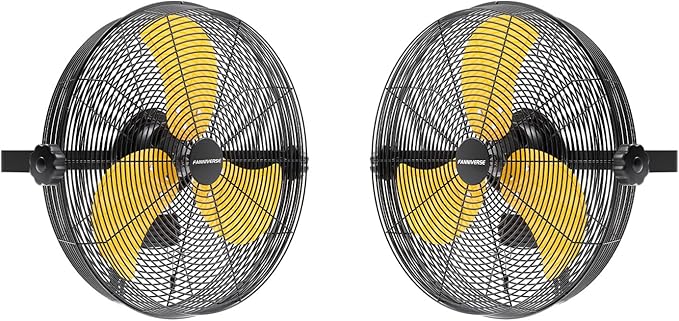 2PCS 14 Inch Wall Fan Pro Series - Waterproof Motor High Velocity Wall Mount Fans for Commercial, Residential, Warehouse, Covered Patio, Shop, Garage, Barn 3 Speed 3000 CFM UL Safety Listed-PurrikoPets