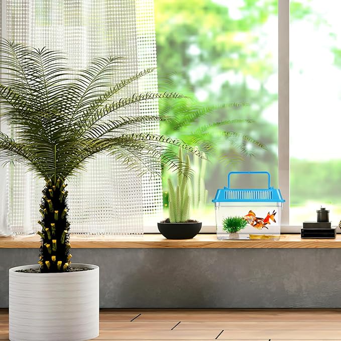 4pcs Portable Handheld Fish Tank Lightweight Aquarium for Turtle Goldfish and Hamster Transparent Container with Creative Design for Easy Feeding and Cleaning-PurrikoPets