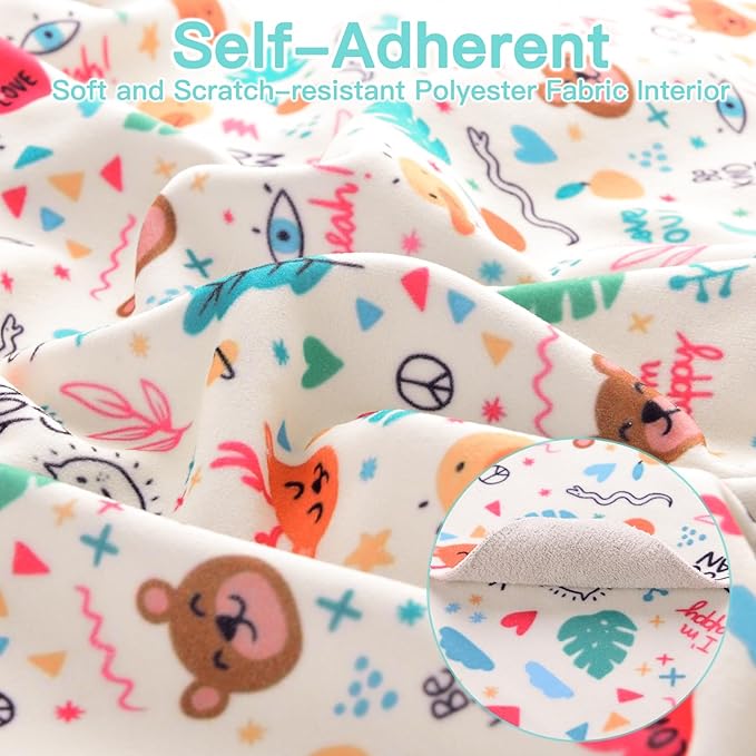 27.6" Cat Grooming Wrap, Cat Wrap for Cutting Nails, Self-Adherent Fabric Wrap for Cats, Cat Burrito Wrap Anti-Scratch, Anti-Escape, Multifunctional Swaddle Wrap Pet Tool (Panda, X Large)-PurrikoPets