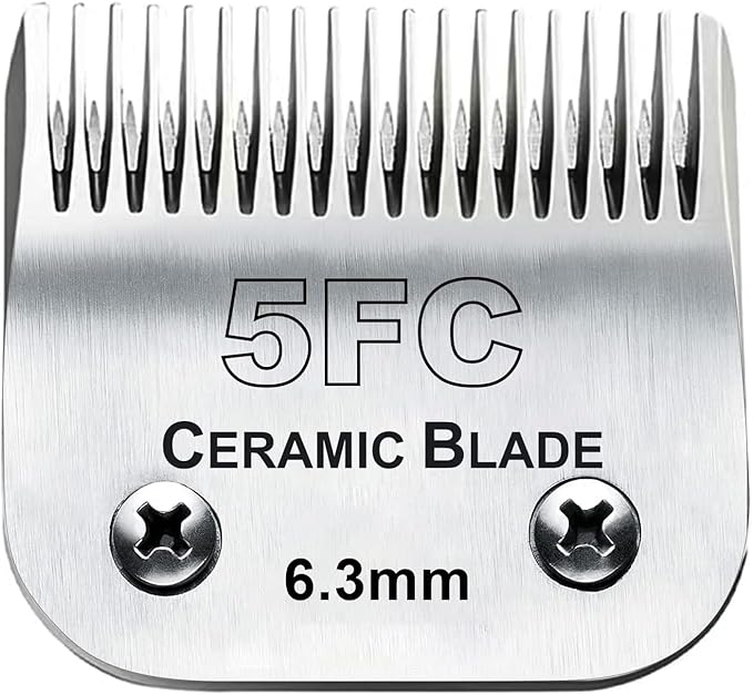 5FC Blade Dog Grooming Clipper Replacement Blades Compatible with Andis Dog Clippers,Detachable Ceramic Blade & Stainless Steel Blade,Size-5 FC 1/4-Inch Cut Length (64122)-PurrikoPets