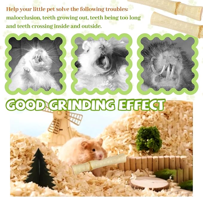 2lb Natural Sweet Bamboo Chew Toys for Small Pets - Organic Molar Sticks with Xylose & Vitamins for Rabbit, Guinea Pig, Hamster - Dental Care & Chewing Entertainment-PurrikoPets