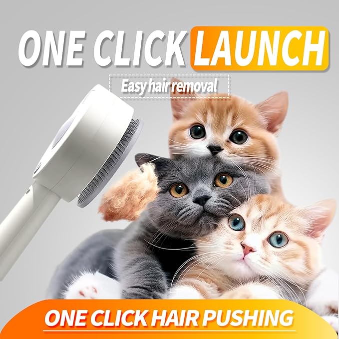 3 in 1 Cat Steam Brush, Self-Cleaning Anti-Static Pet Spray Hair Removal Comb for Cats with Release Button and Tank, Rechargeable Steam Brush for Shedding, Massage and Cleaning-PurrikoPets