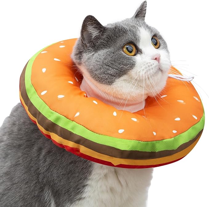 EWES Cat Cone Collar Soft L Size Alternative Neck Cones to Stop Licking Kitten Comfy Elizabethan Collars After Surgery Neuter Dog Donut Collar for Pet e Collar Recovery Shame-PurrikoPets