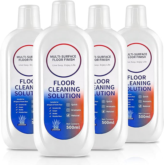 Floor Cleaning Solution Compatible with Tineco iFLOOR Series, All Robot Vacuums & Wireless Wet-Dry Mops, 4 Bottle Floor Cleaner Refill, Lavender Scent-PurrikoPets