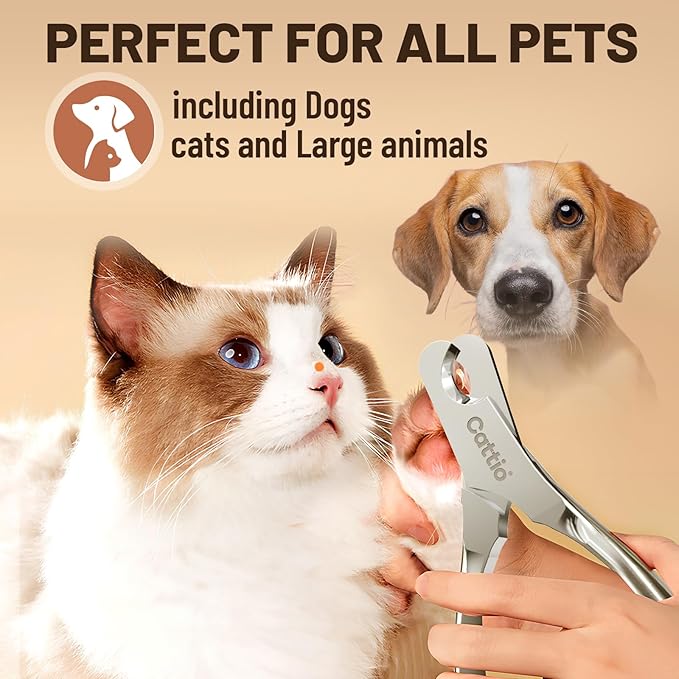 Dog Nail Clippers - All Steel Material, Built-in Spring,Heavy Duty Dog Nail Trimmer Full Metal Razor Sharp Professional for All Dogs Cats with Thick Toena,Dog Nail Trimmers-PurrikoPets