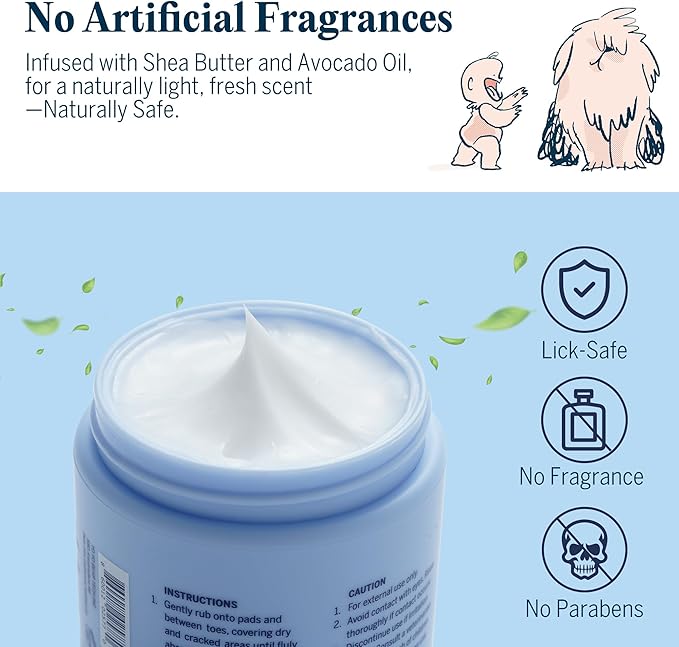 Flydog Wax Beans Fragrance-Free Pet Paw & Nose Balm Cream – Moisturizing, Soothing & Repairing Dry, Cracked Pads for Dogs, Cats & Small Animals, Avocado Oil Multi-Purpose Paw & Nose Protector, 50ml-PurrikoPets