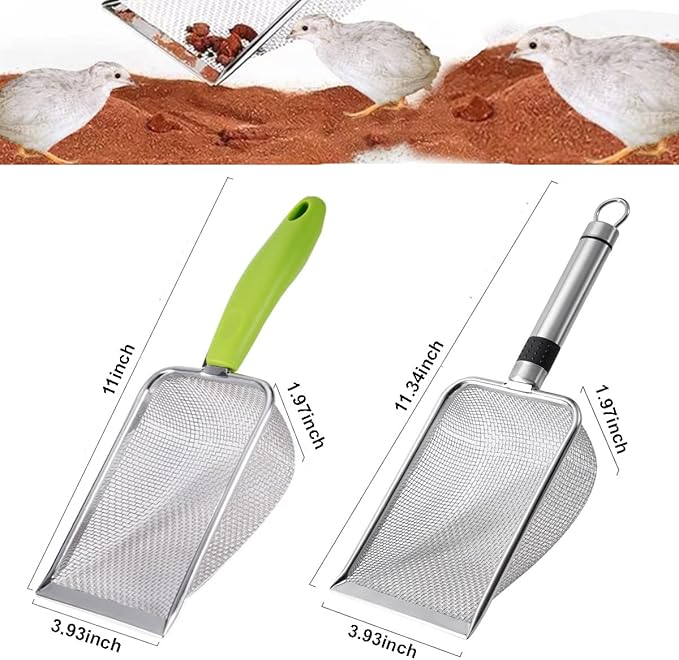 4PCS Reptile Scooper,Litter Cleaner Corner Scoop, Reptile Sand Fine Mesh,Cat Little Scoop, Bearded Dragon Sand Shovel,Pet Poo Shovel Scooper (4PCS Shovels)-PurrikoPets
