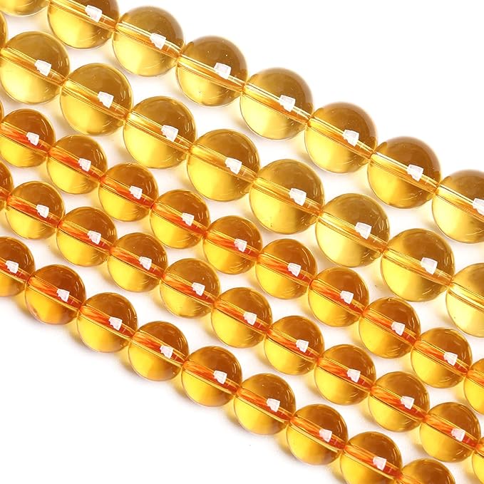 10MM 38PCS Natural Crystal Stone Clean Citrine 3A Grade Loose Beads for Jewelry Making DIY Bracelet