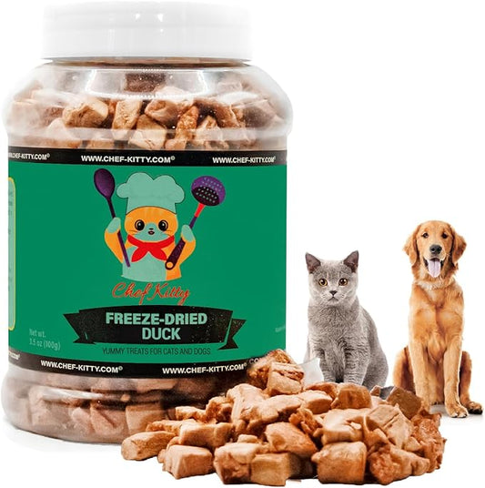 Freeze-Dried Duck Treats for Cats & Dogs – 100% Human Grade, Single Ingredient, High-Protein, Healthy Snack – No Additives or Preservatives – 3.0oz - Inspected & Tested in USA-PurrikoPets
