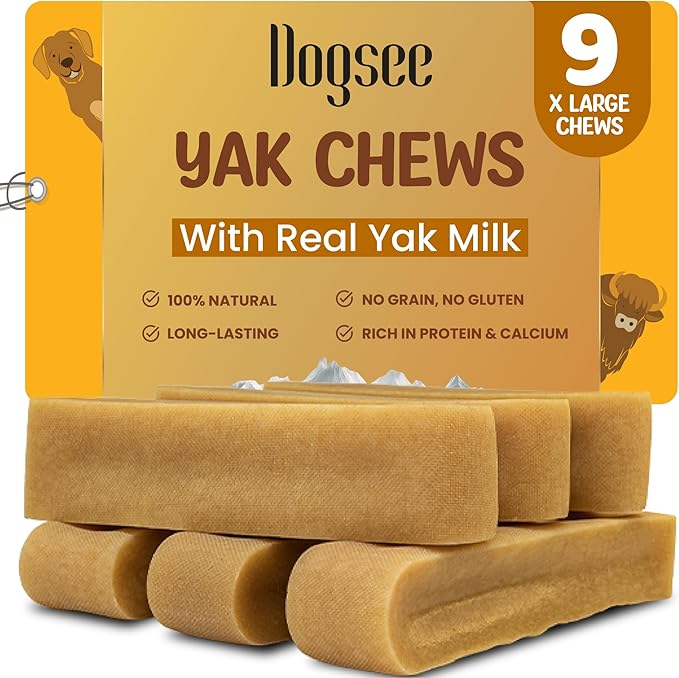 Dogsee Original Himalayan Yak Cheese Chews (XL - 9 Pieces) | Rawhide-Free | Long-Lasting | Fights Plaque & Tartar | Helps Clean Teeth-PurrikoPets