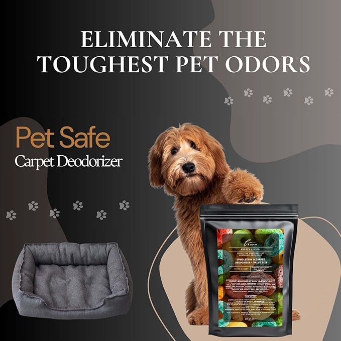 Fruity Loops Carpet Freshener Powder Refill 36 oz | Powerful Odor Eliminator for Home | Upholstery Deodorizer | Carpet Deodorizer | Pet Urine | Cat Litter Box-PurrikoPets