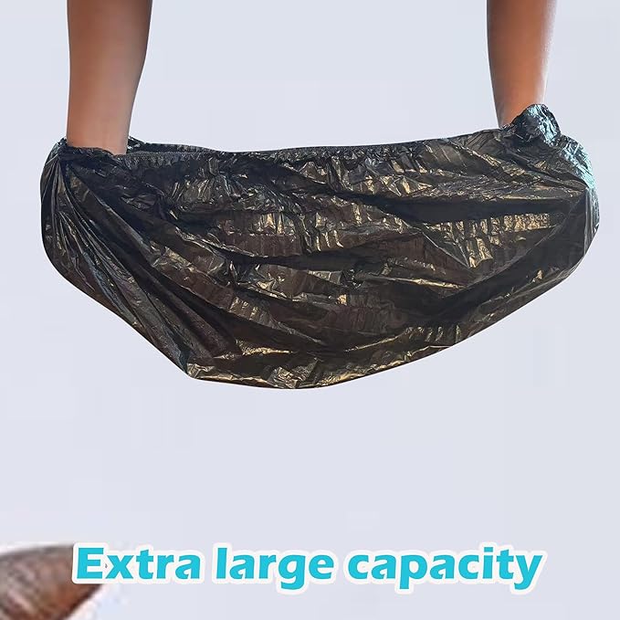 50 Pack Litter Box Liners Compatible with Lifewit Litter Box Cat, Elastic Band Trash Bags for Disposal of Cat Waste, Waterproof and Leak Proof (Black)-PurrikoPets