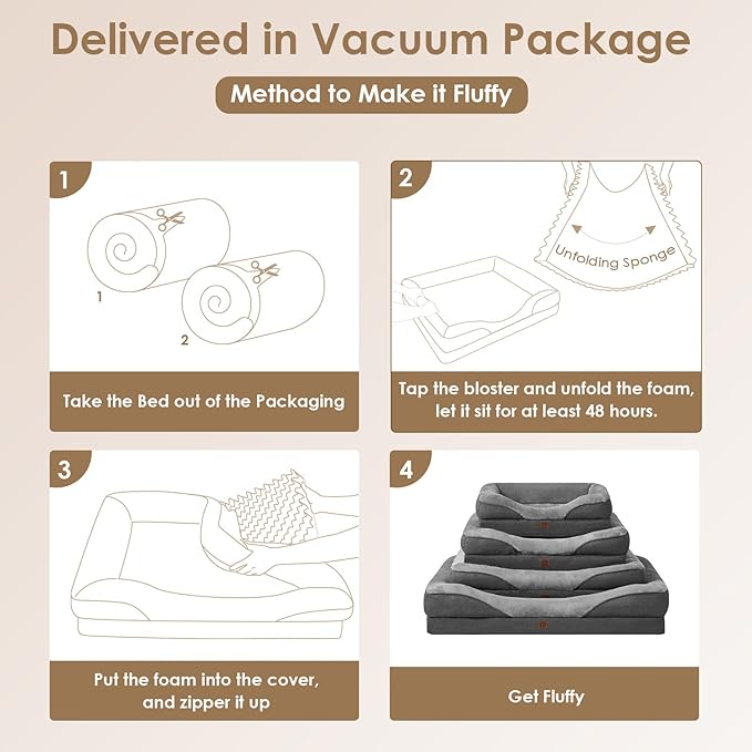 EHEYCIGA Memory Foam Dog Bed for Medium Size, Orthopedic Dog Sofa with Sides and Waterproof Liner, Washable Bolster Pet Bed Couch with Removable Cover, 30x20x6.5 Inch, Grey-PurrikoPets