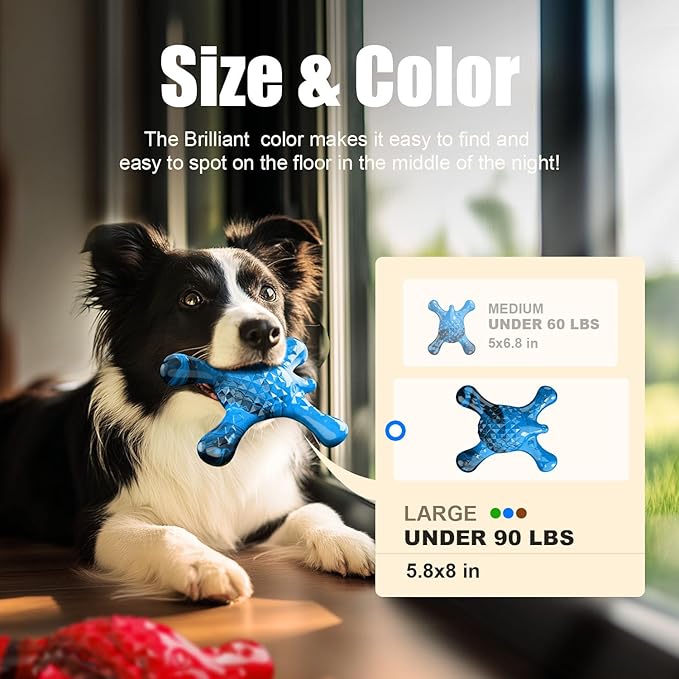 Dog Toys for Aggressive Chewers, Nylon Indestructible Toy for Medium Large Dogs, Hedgehog-Shaped Chew Toys with Bacon Flavor, Long Lasting, Dog Toys for Boredom, Blue-PurrikoPets