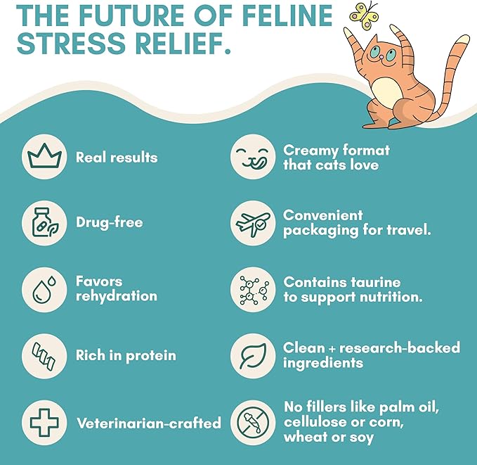 ALBERT & MIA Calming Sticks Lickable Calming Cat Treats for Stress and Anxiety Relief for Cats, Irresistible - Vet Recommended (Sleeping Aid, Vet Visits, Grooming, Car Rides, Plane) 20 Pack-PurrikoPets