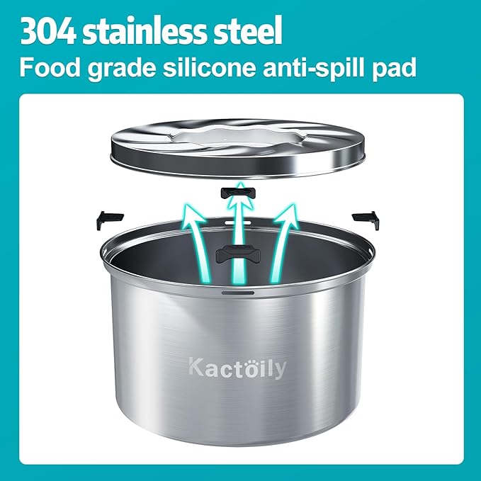 1.5 Gal Dog Water Bowl No Spill, 5.6L Slow Water Bowl for Large Dogs, Slow Drinking Dog Water Bowl Dispenser, Stainless Steel Dog Bowls for Messy Drinkers-PurrikoPets