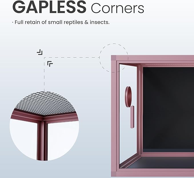 50 Gallon Bearded Dragon Tank, Reptile Enclosure for Easy Maintenance, Front Opening Reptile Tank with Top Screen Ventilation & Glass Sliding Door 36''x18''x18''-PurrikoPets